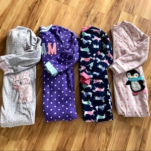GIRLS ZIP UP PAJAMA LOT: SIZE 7